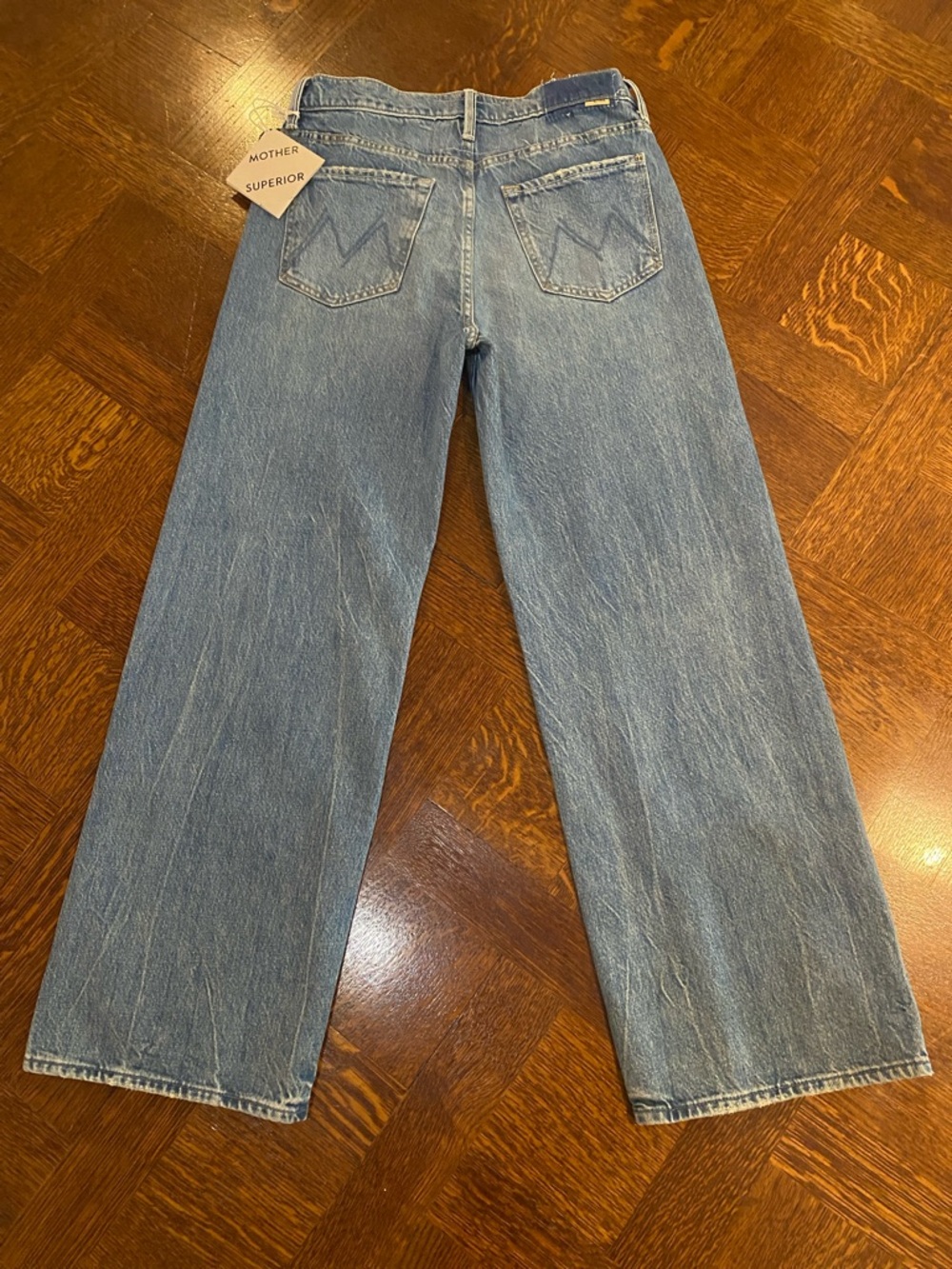 MOTHER Straight-Leg Jeans in Light Blue Denim